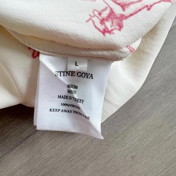 Stine Goya Missy Blouse with Red Monkey Print Size L - Picture 3 of 8